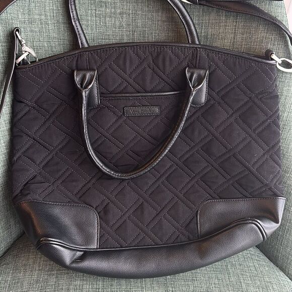 VERA BRADLEY DAY OFF SATCHEL SHOULDER BAG CLASSIC BLACK SIGNATURE RETIRED NWOT - Picture 6 of 12